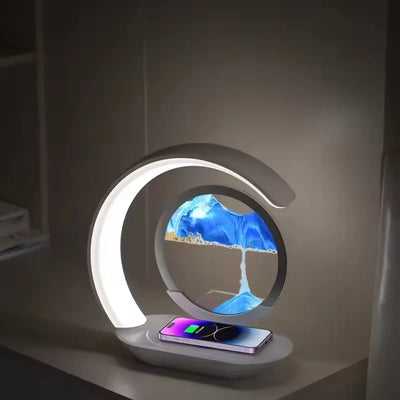 LAMPE LED 3-EN-1 | ART EN SABLE MOUVANT | CHARGEUR SANS FIL