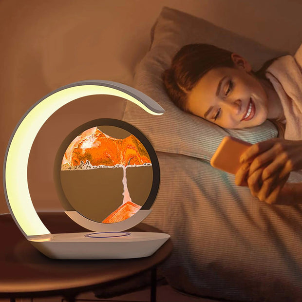 LAMPE LED 3-EN-1 | ART EN SABLE MOUVANT | CHARGEUR SANS FIL